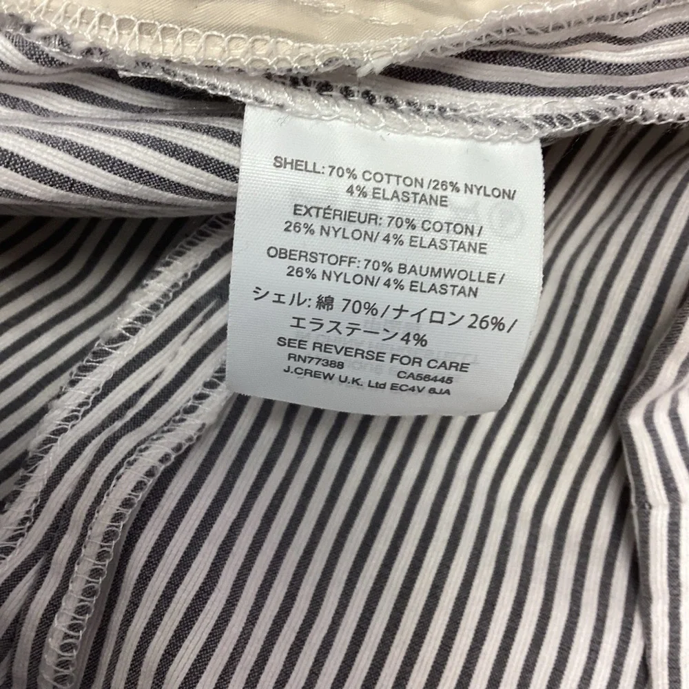 J. Crew Cameron‎ Pinstriped Pants Women’s Size 12 Tall Gray/White Lightweight